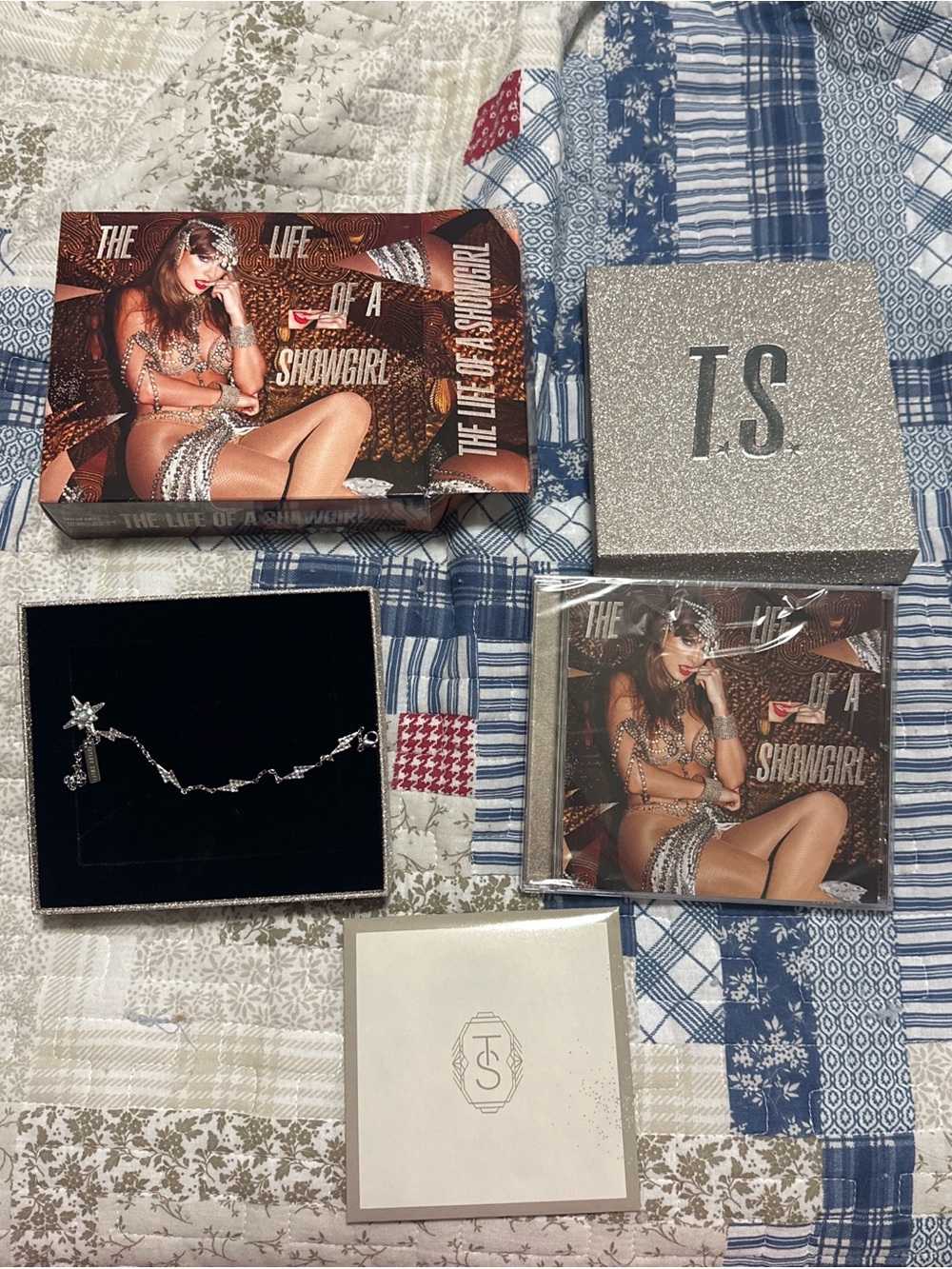 Taylor Swift "The Life of a Showgirl" bracelet  Set - Silver Sparkle